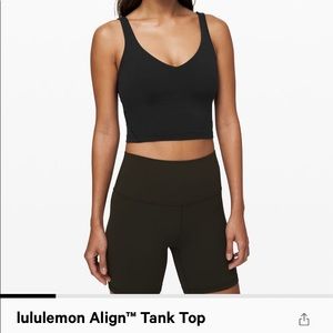 Lululemon align tank top. Black. Size 4